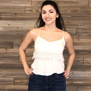 Cream Lace Top